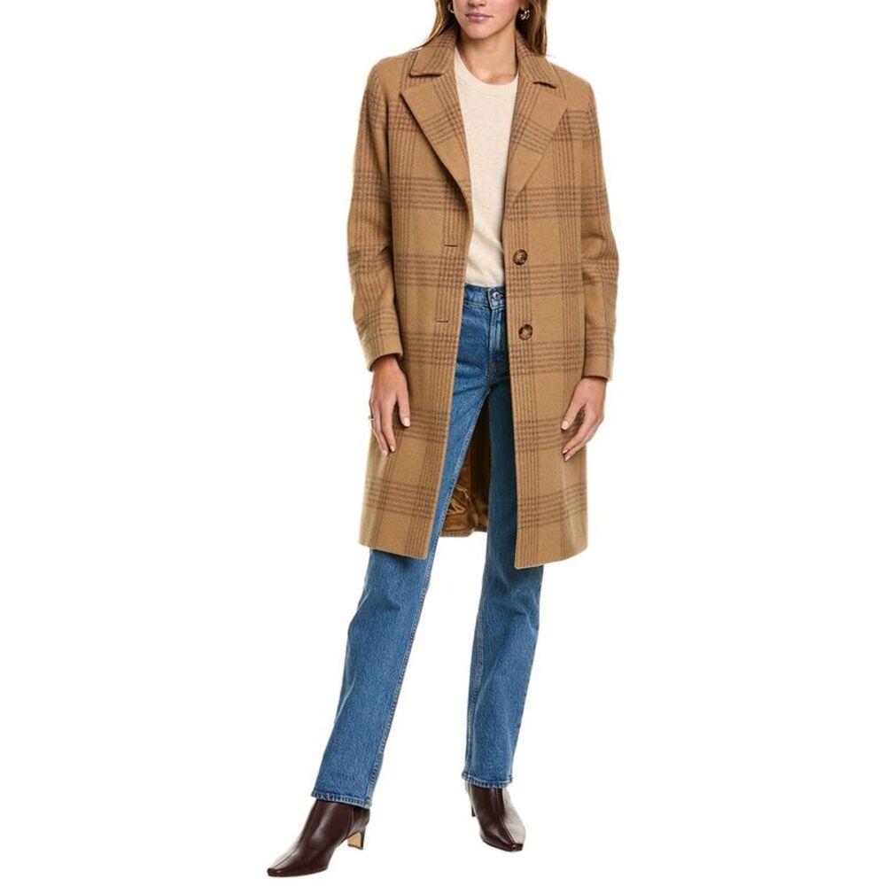 Cinzia Rocca Icons Womens  Long Wool-Blend Trench Coat, Brown
